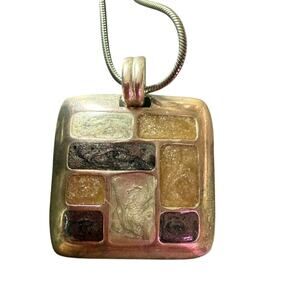 Vintage KC Silver Tone Pendant Necklace